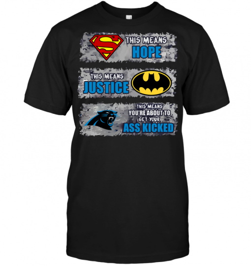Carolina Panthers: Superman Means hope Batman Means Justice This Means You're About To Get Your Ass Kicked