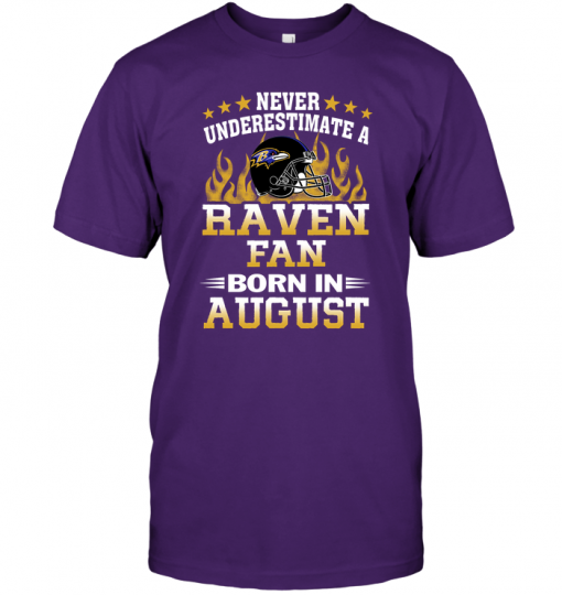 Never Underestimate A Raven Fan Born In August