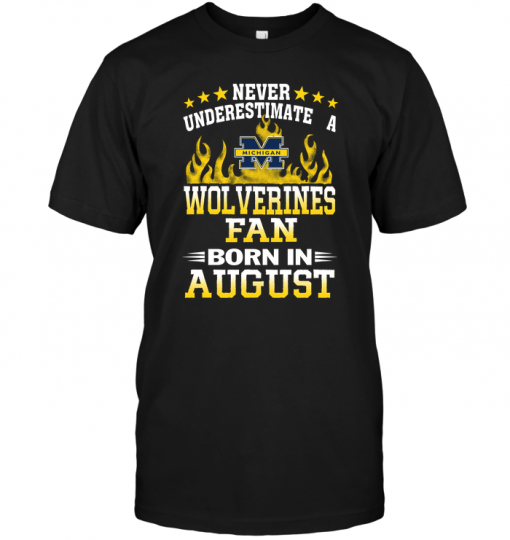 Never Underestimate A Wolverines Fan Born In August