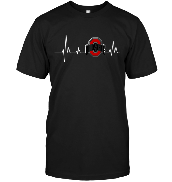 Heartbeat Tee Shirt T-Shirt Free Shipping Ohio State University Buckeyes 