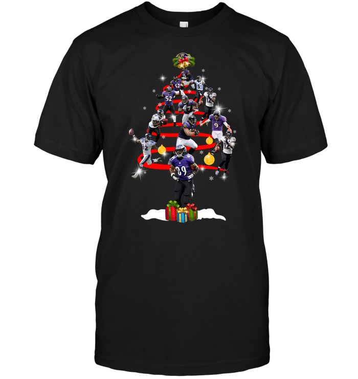 Baltimore Ravens Players Christmas Tree T-Shirt - TeenaviSport