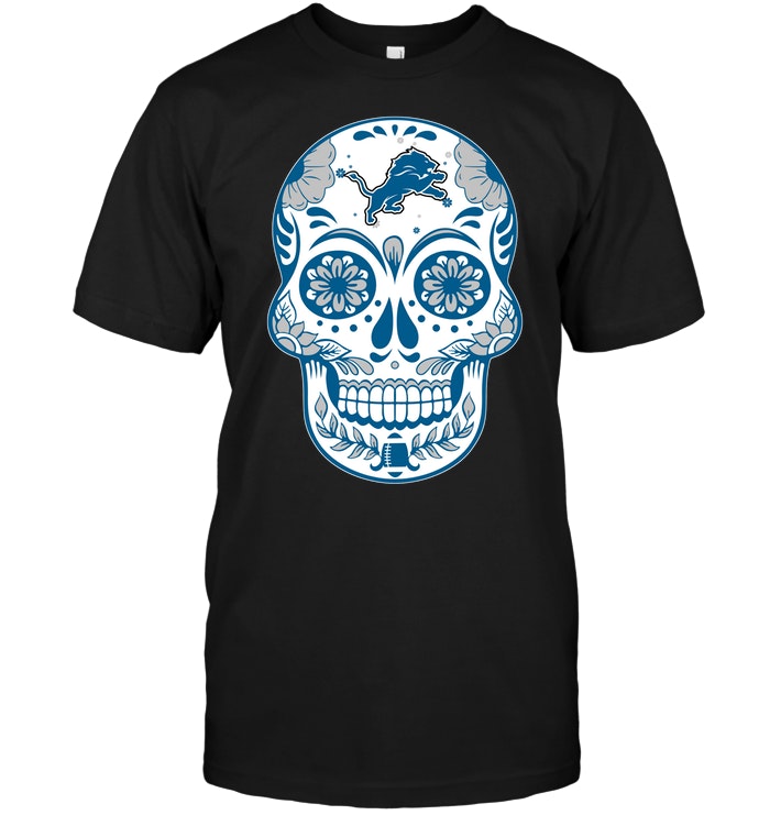 Detroit Lions: Sugar Skull T-Shirt - TeeNaviSport