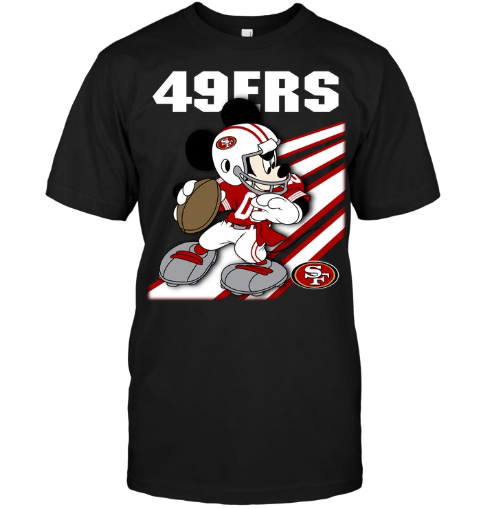 Men's San Francisco 49ers Junk Food Scarlet Disney Mickey QB T-Shirt