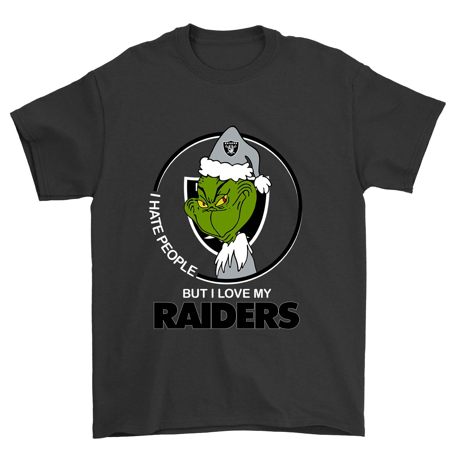 Grinch I Hate People But I Love My Raiders Oakland Raiders T-Shirt ...